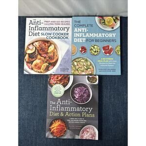 Anti-Inflammatory Diet Cookbook, Slow Cooker, Action Plans lot 3 Paperback Books